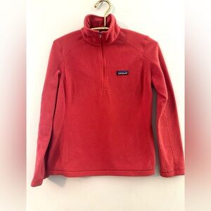 Patagonia Women’s Fleece Quarter Zip Long Sleeve Pullover Jacket Salmon Pink XS